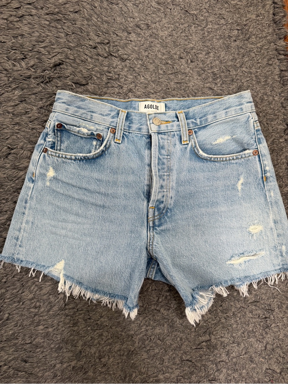 AGOLDE Parker Long Denim Shorts - Picture 2 of 4